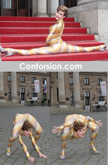 Contortionist with extreme backbend